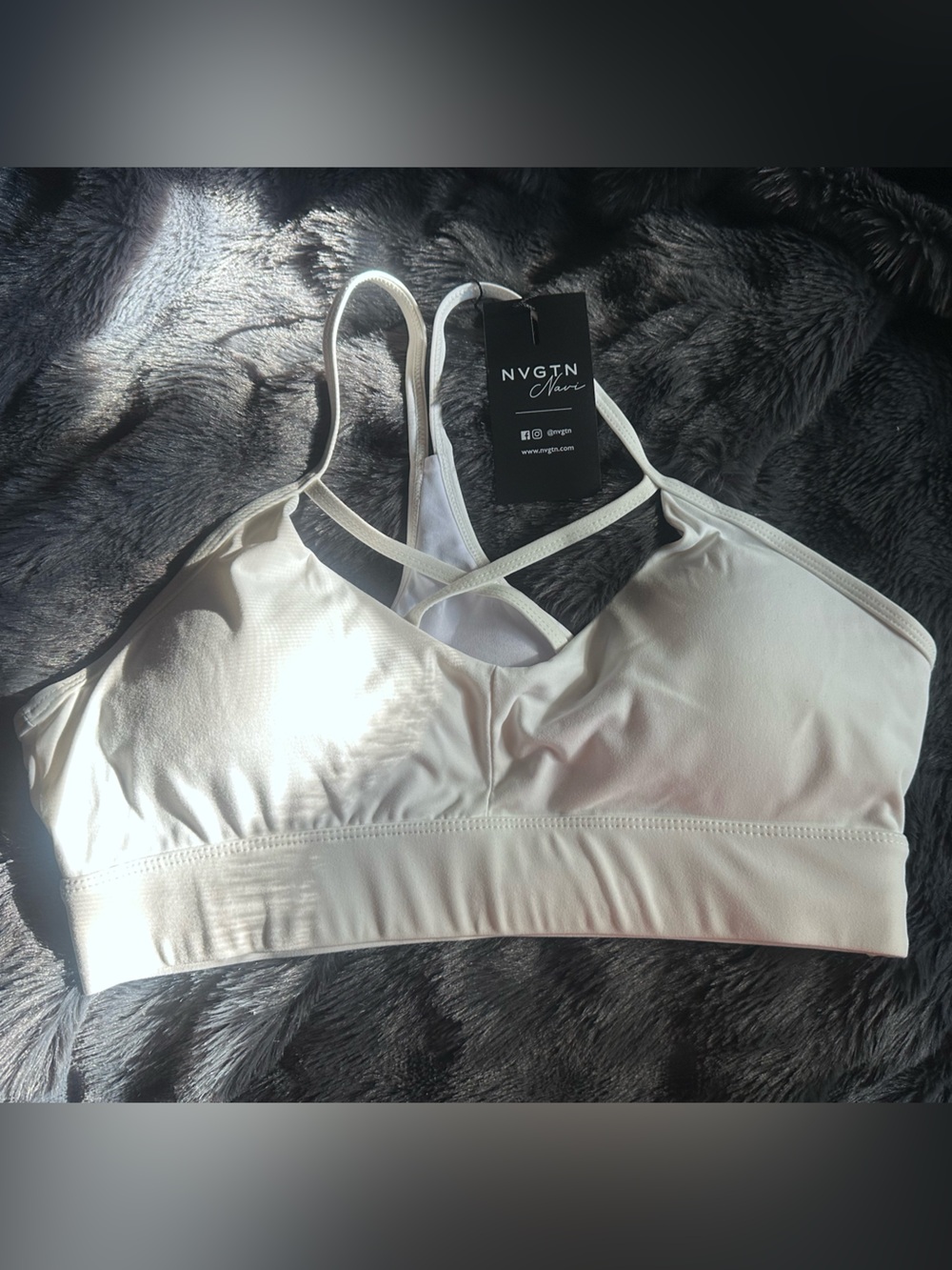 NVGTN Cream Racerback Sports Bralette